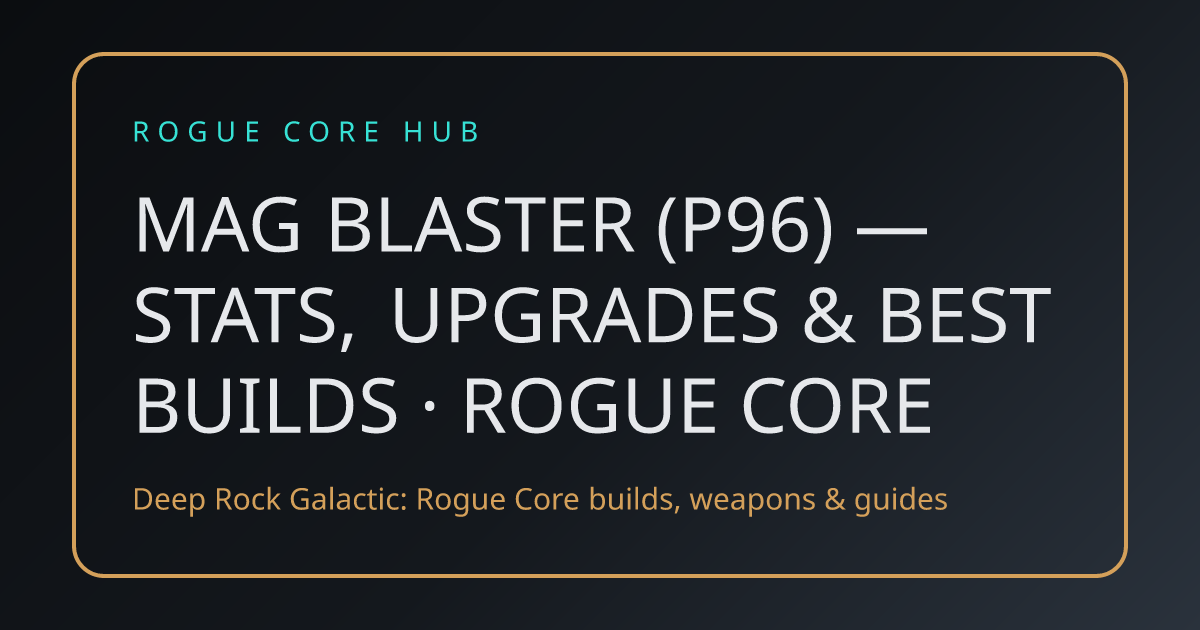 Mag Blaster (P96) — Stats, Upgrades & Best Builds · Rogue Core