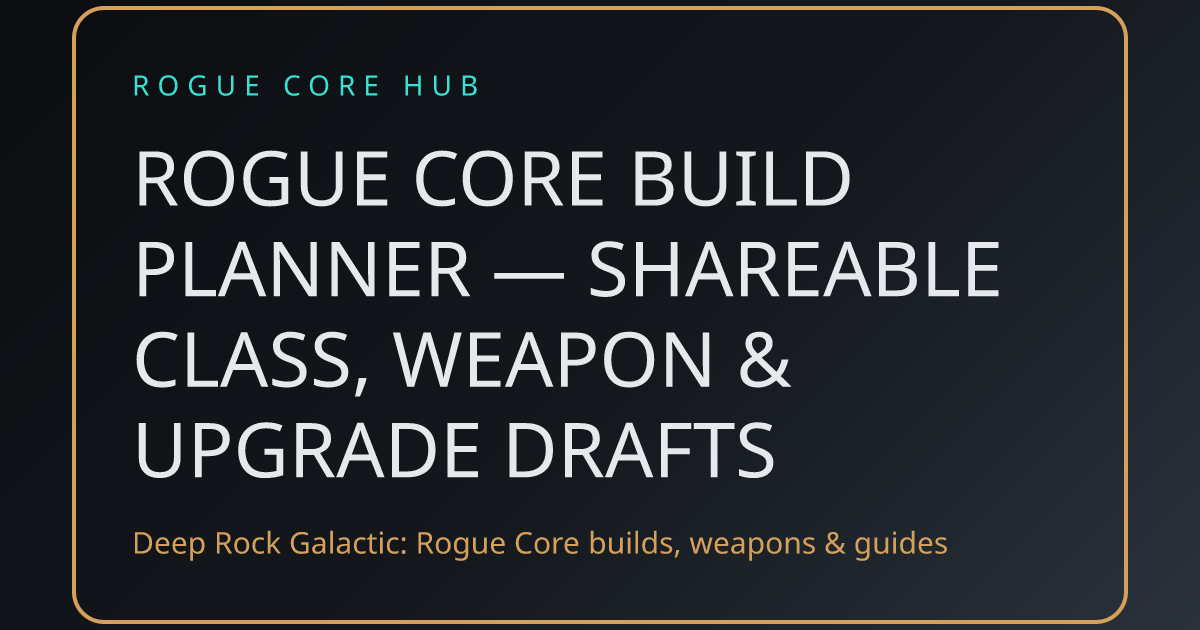 Rogue Core Build Planner — Shareable Class, Weapon & Upgrade Drafts